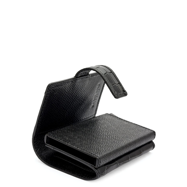 Pop-up Leather Card Case - Black