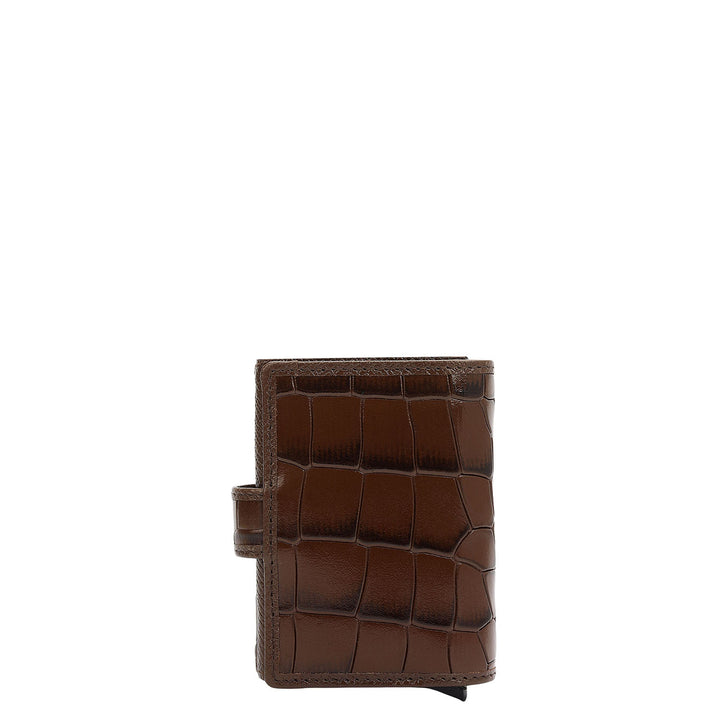 Pop-up Leather Card Case - Walnut