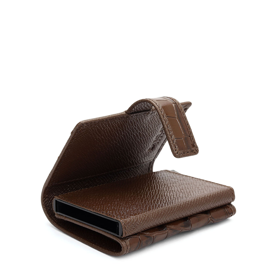 Pop-up Leather Card Case - Walnut