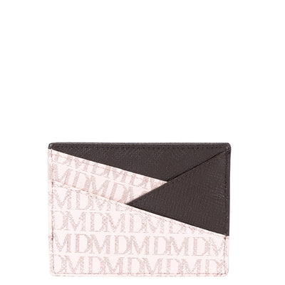Franzy Monogram Leather Card Case - Oak & Blush
