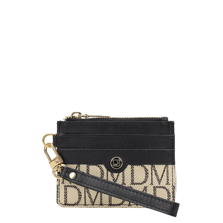 4 Slot Card Case - Beige & Black