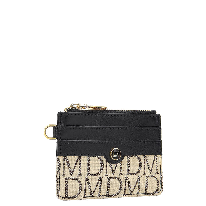 4 Slot Card Case - Beige & Black