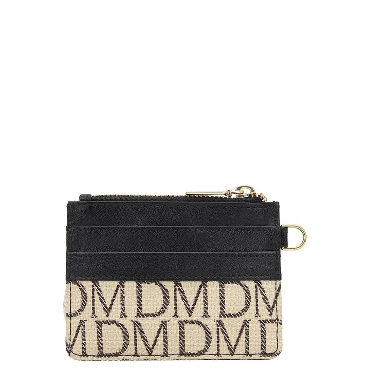 4 Slot Card Case - Beige & Black