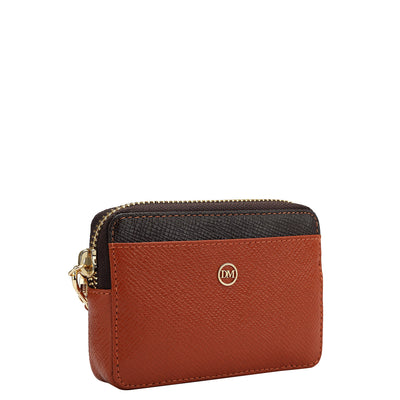 Franzy Leather Card Case - Rust Orange