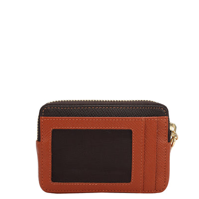 Franzy Leather Card Case - Rust Orange