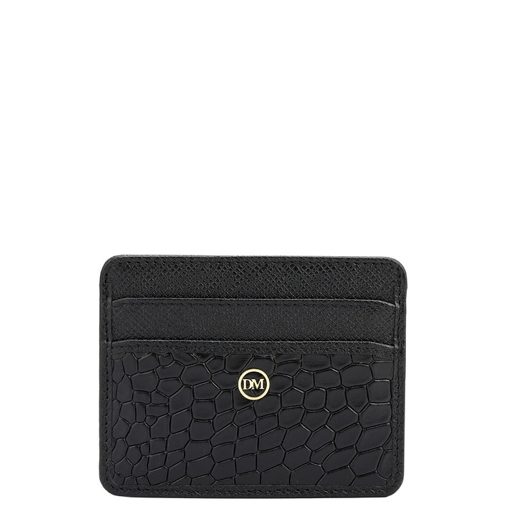 5 Slots Leather Card Case - Black
