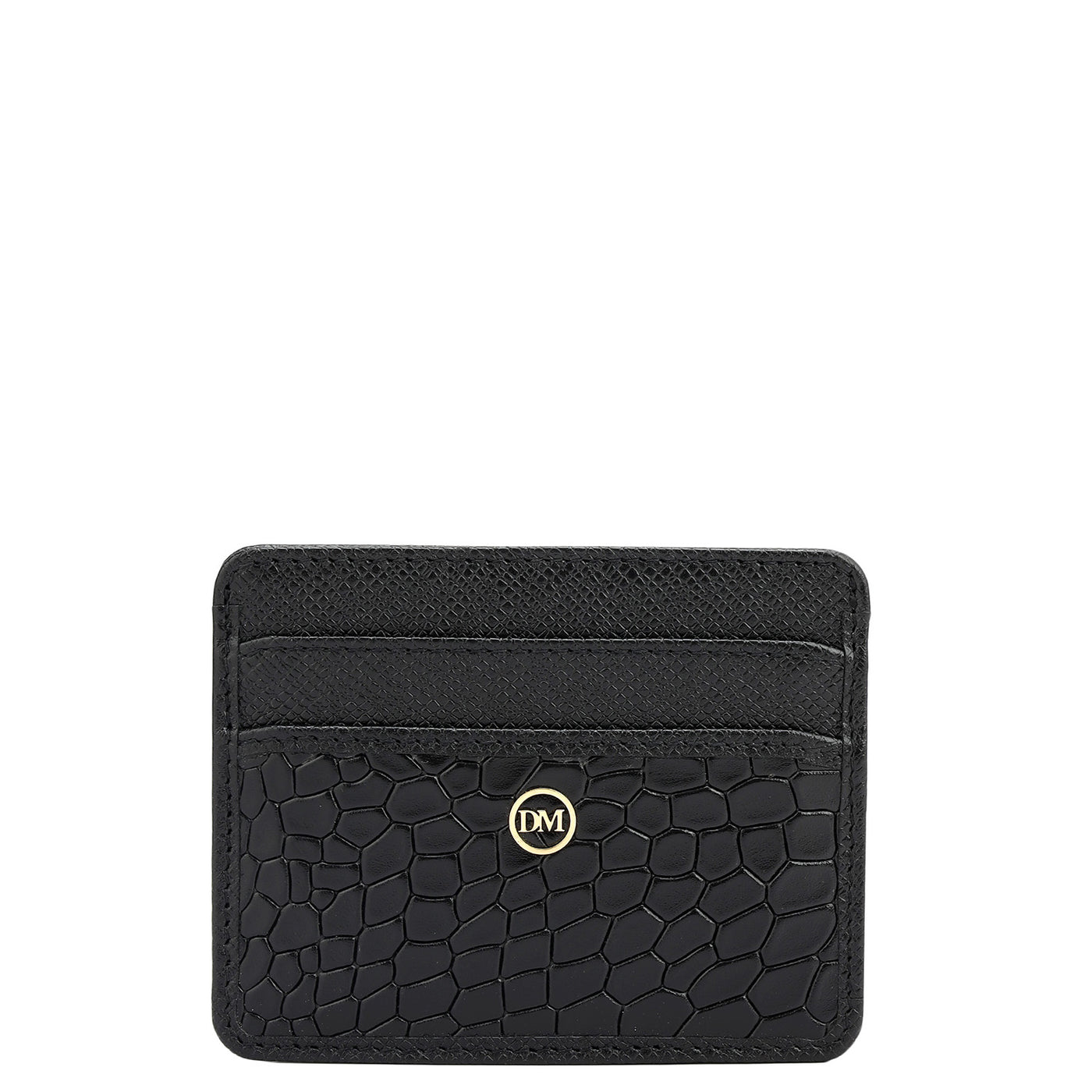 5 Slots Leather Card Case - Black