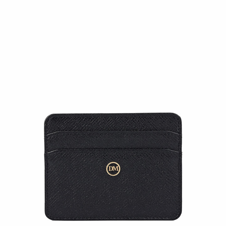 5 Slots Leather Card Case - Black