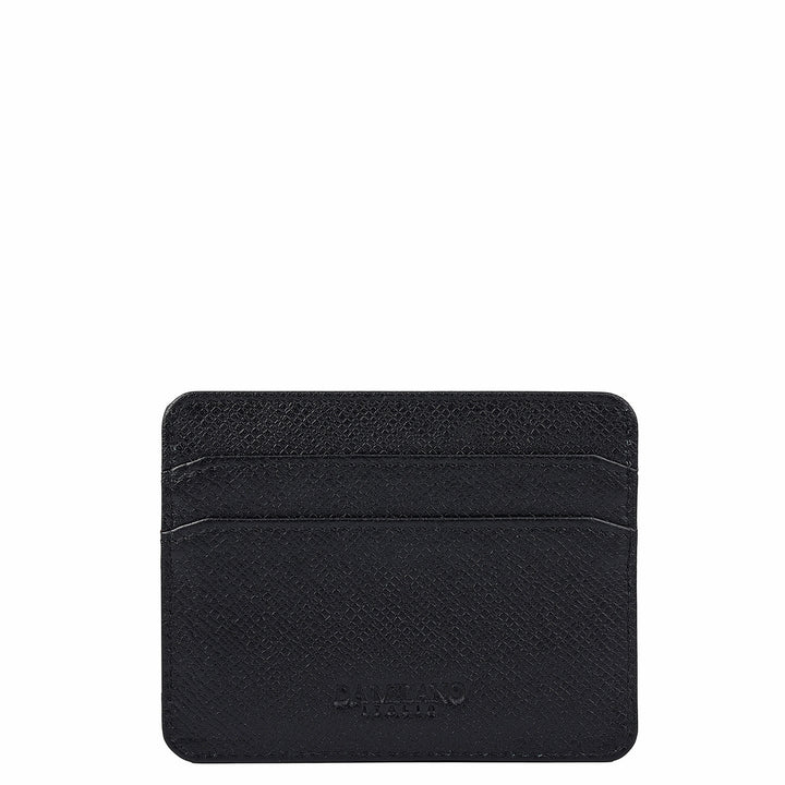 5 Slots Leather Card Case - Black