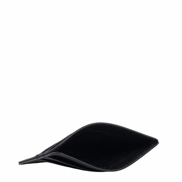 5 Slots Leather Card Case - Black