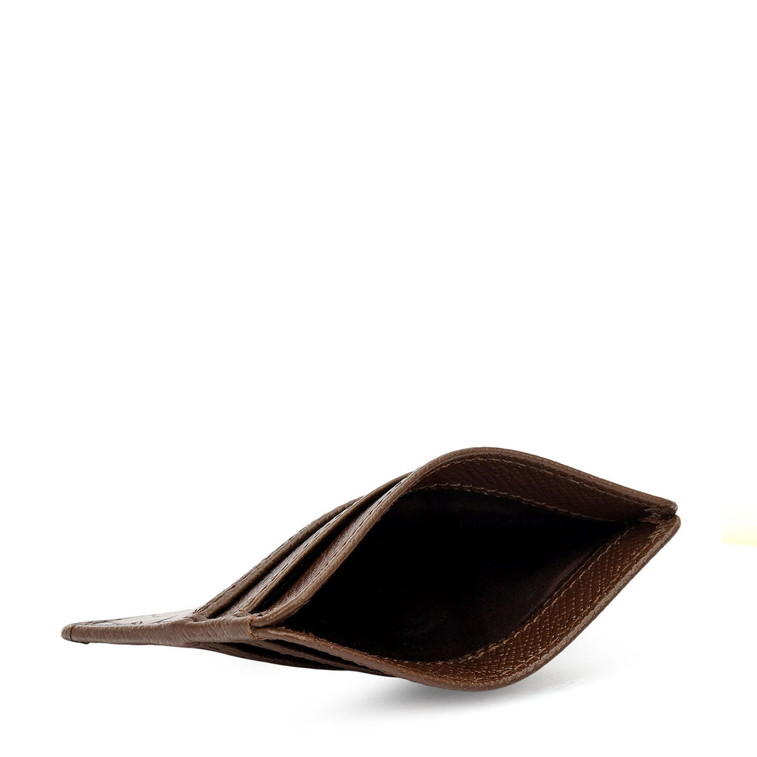 5 Slots  Leather Card Case - Walnut