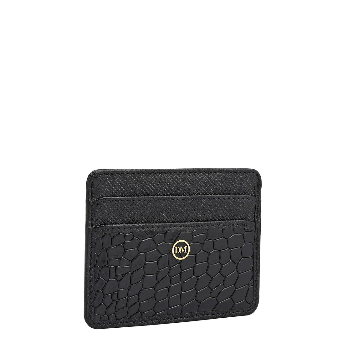 5 Slots Leather Card Case - Black