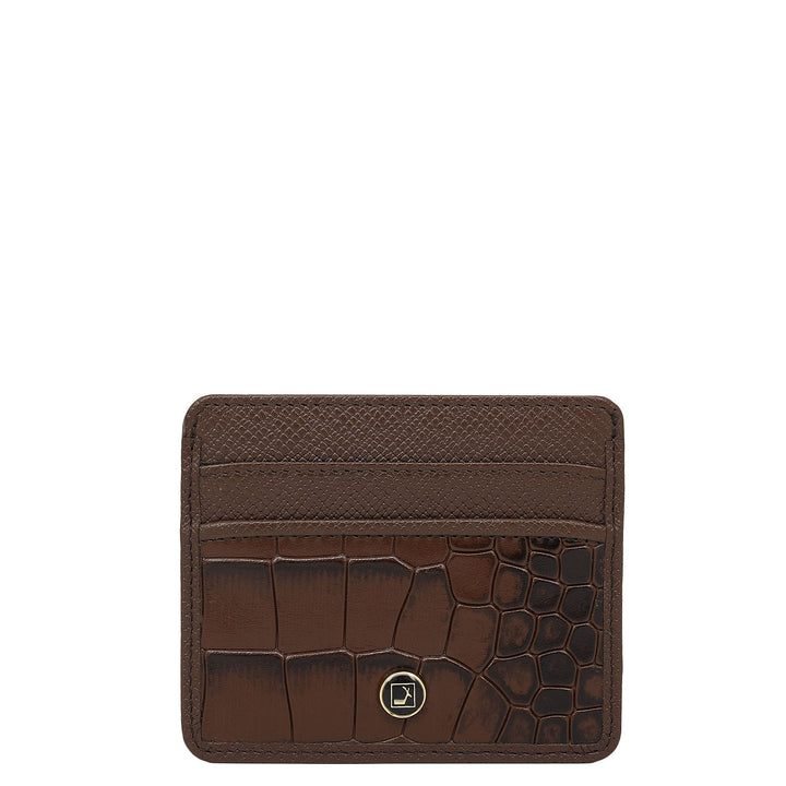 5 Slots Leather Card Case - Walnut