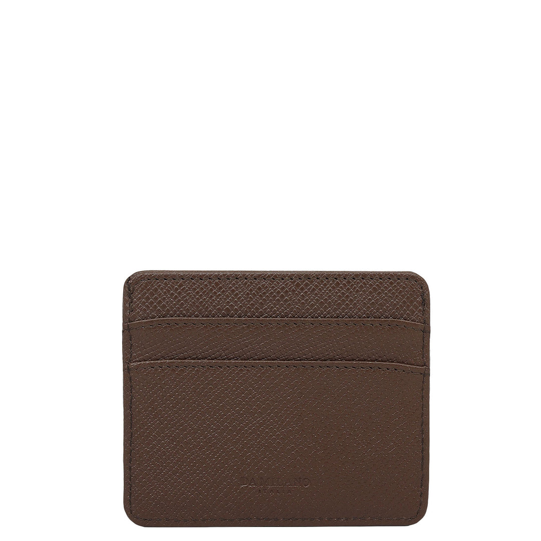 5 Slots Leather Card Case - Walnut