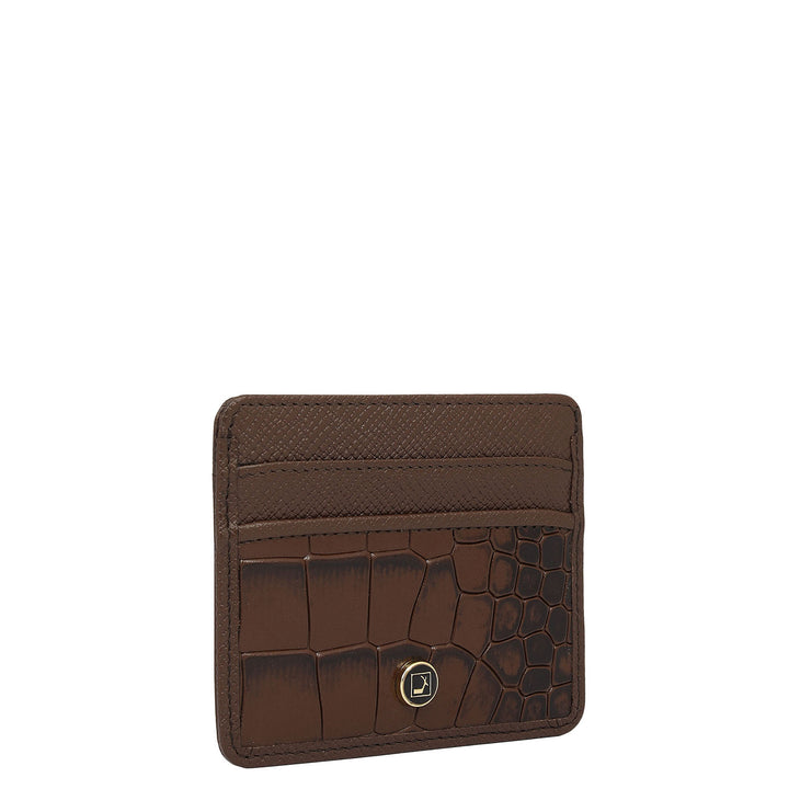 5 Slots Leather Card Case - Walnut