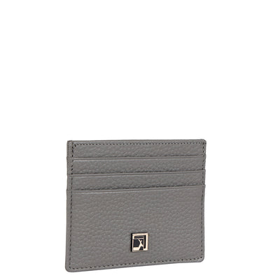 Wax Leather Card Case - Grey