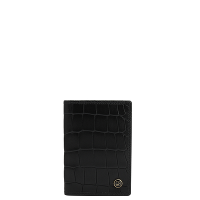 5 Slots Leather Card Case - Black