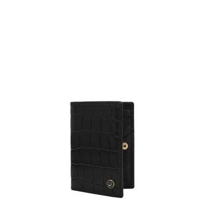 5 Slots Leather Card Case - Black