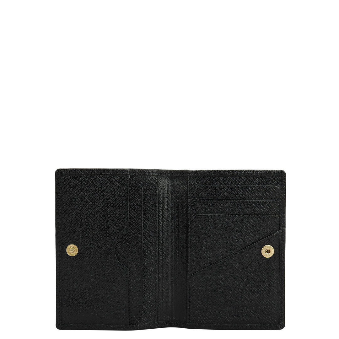 5 Slots Leather Card Case - Black