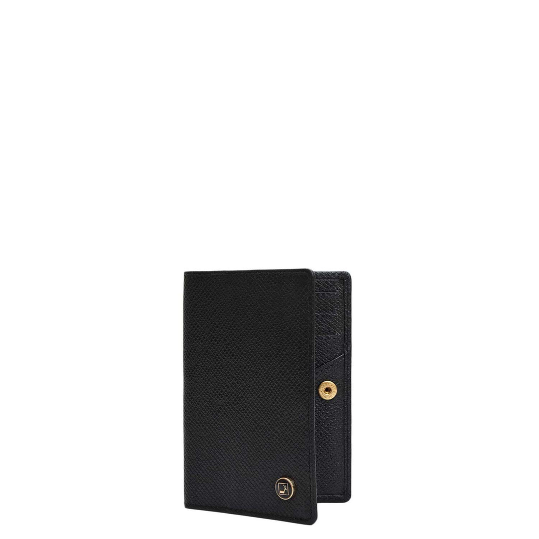 5 Slots Leather Card Case - Black