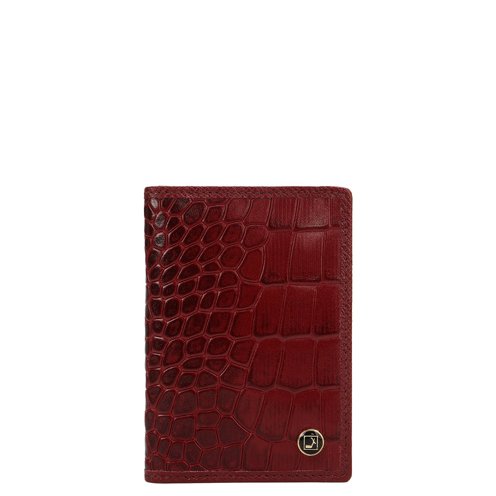 5 Slots Leather Card Case - Cherry
