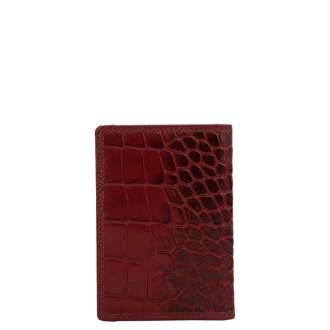 5 Slots Leather Card Case - Cherry