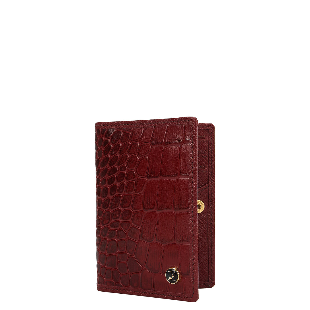 5 Slots Leather Card Case - Cherry
