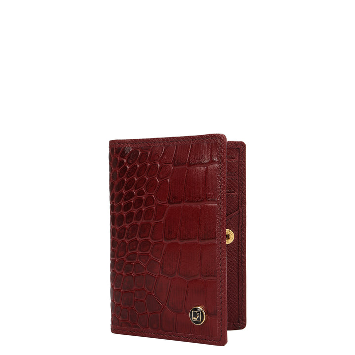 5 Slots Leather Card Case - Cherry