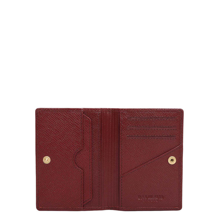 5 Slots Leather Card Case - Cherry