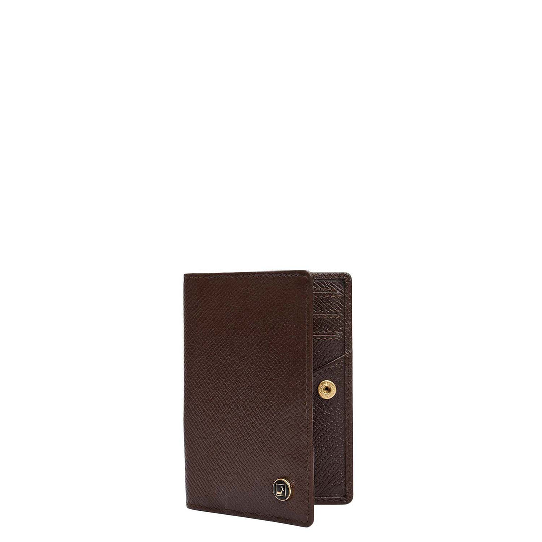 5 Slots Leather Card Case - Chocolate