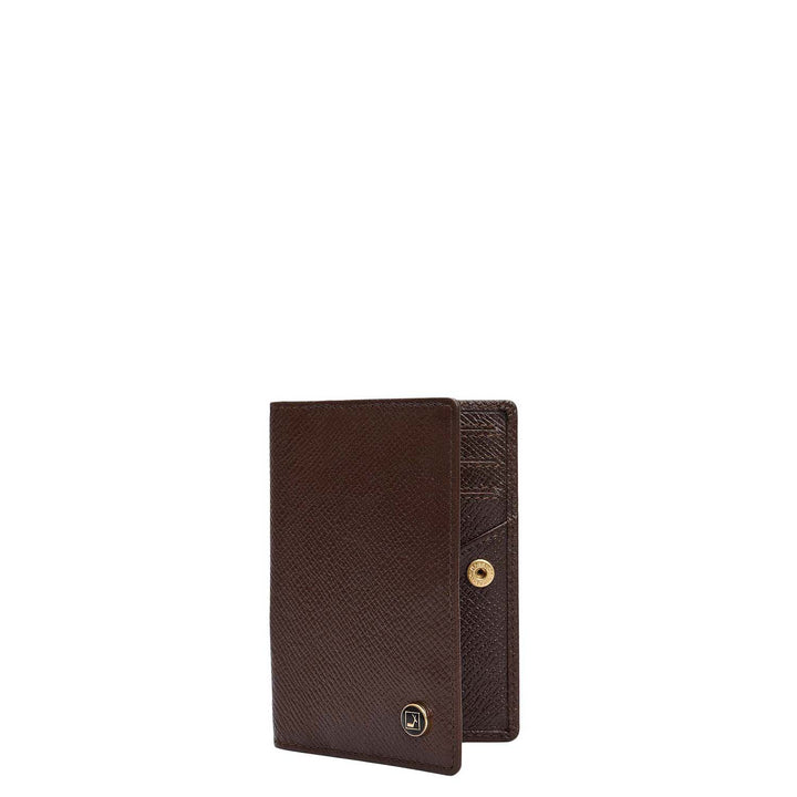 5 Slots Leather Card Case - Chocolate
