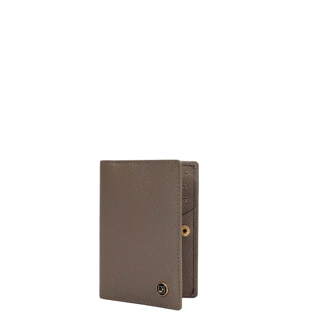 5 Slots Leather Card Case - Smoke Grey