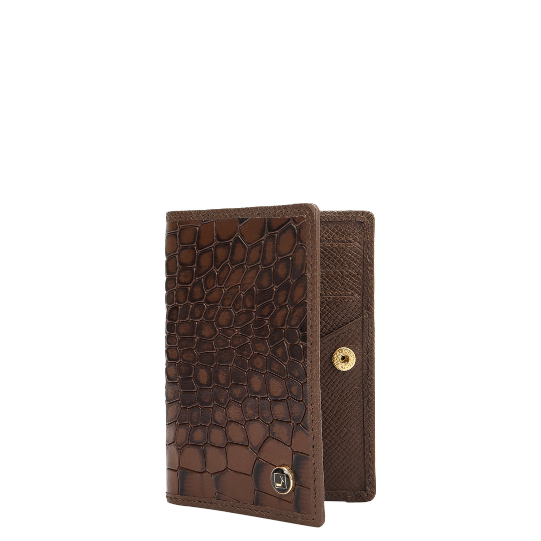 5 Slots Leather Card Case - Walnut