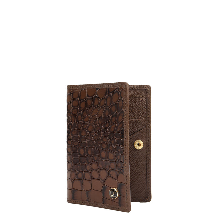5 Slots Leather Card Case - Walnut