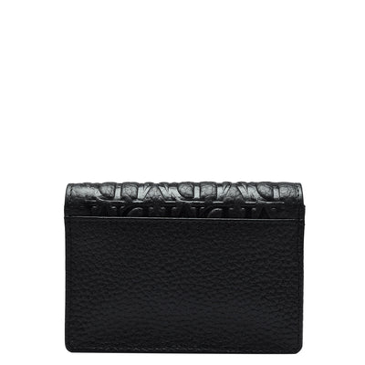 Monogram Wax Leather Card Case - Black