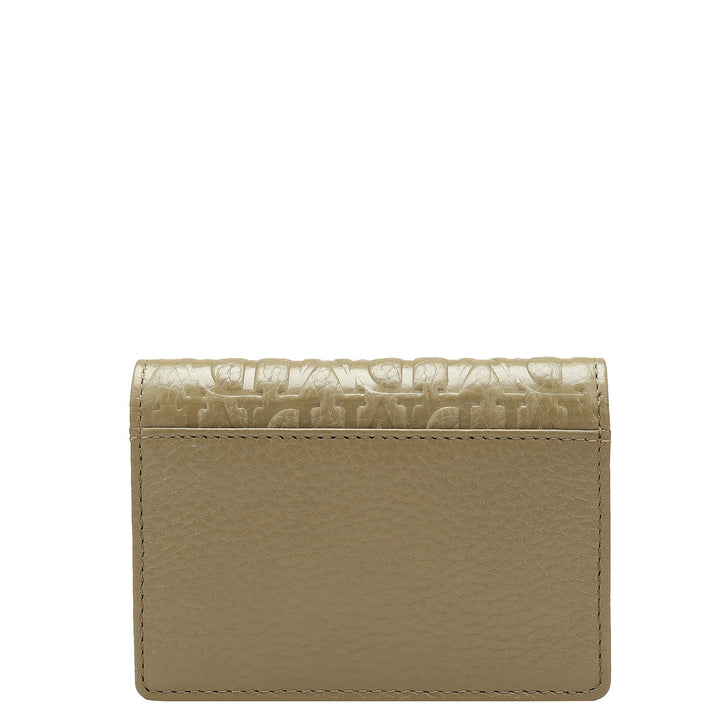 Monogram Wax Leather Card Case - Olive