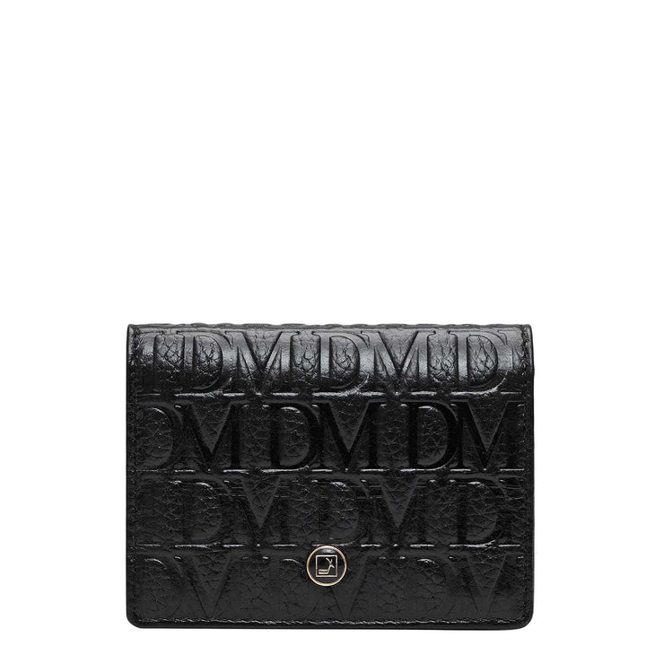 4 Slot Monogram Card Case - Black