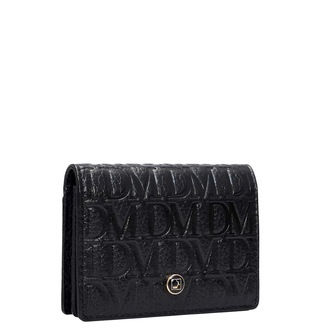 4 Slot Monogram Card Case - Black
