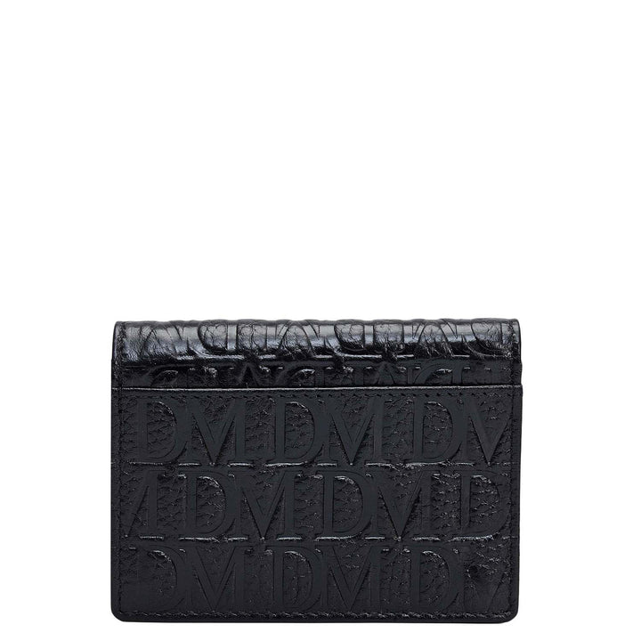 4 Slot Monogram Card Case - Black