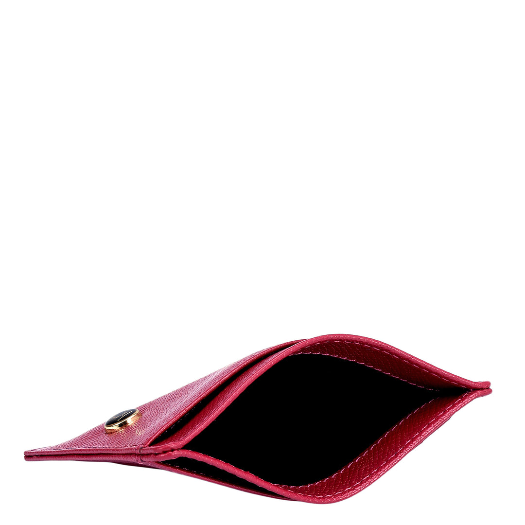 9 Slots Leather Card Case - Plumberry
