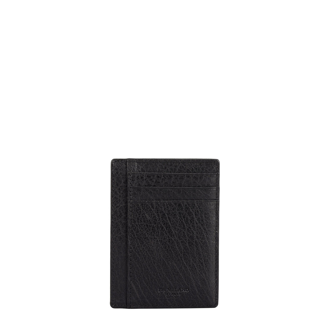 Multi Slot Leather Card Case - Black
