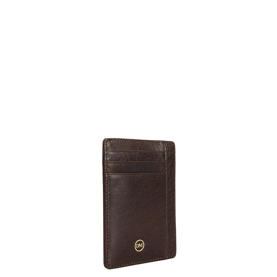 Multi Slot Leather Card Case - Brown