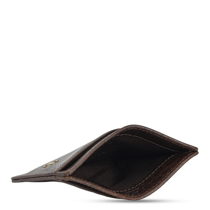 Multi Slot Leather Card Case - Brown