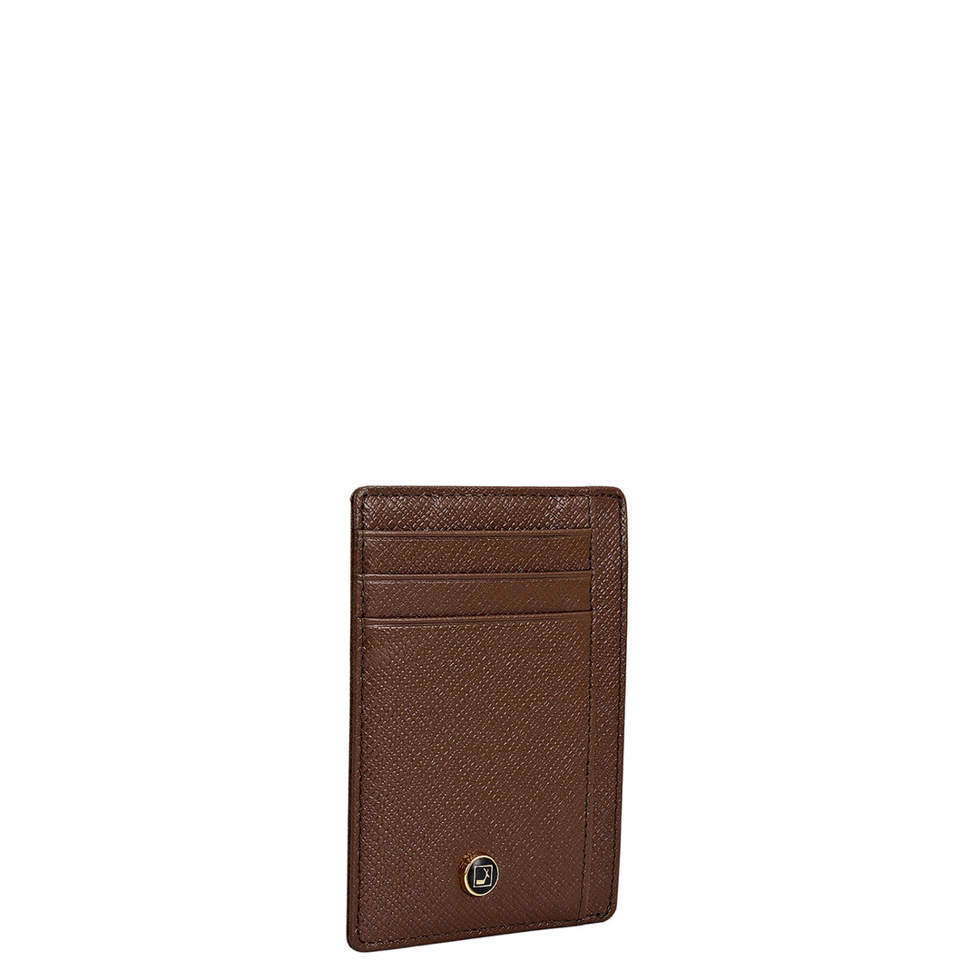 Multi Slot Leather Card Case - Walnut