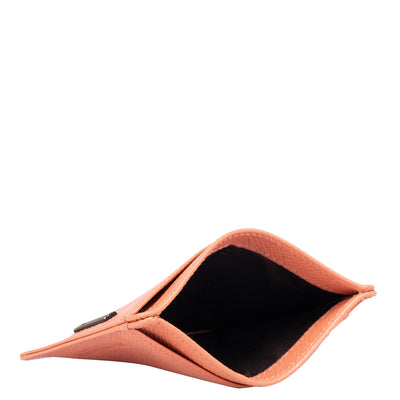 Franzy Leather Card Case - Salmon