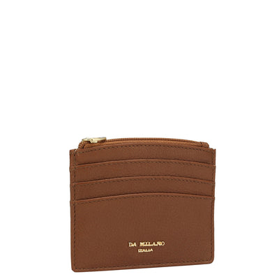 Wax Leather Card Case - Cognac
