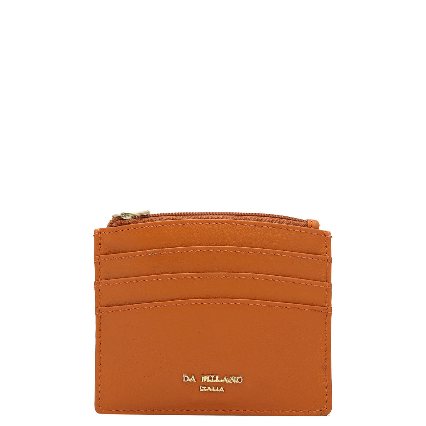 Wax Leather Card Case - Orange