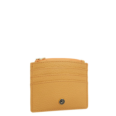 6 Slots Leather Card Case - Apricot Crush
