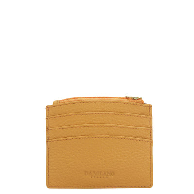 6 Slots Leather Card Case - Apricot Crush