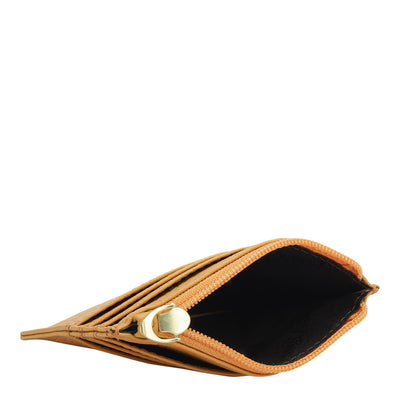 6 Slots Leather Card Case - Apricot Crush